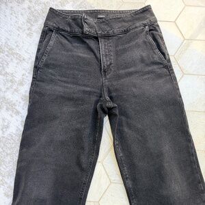 Express Wide Leg High Rise Waist Trouser Jean in Black Size 8